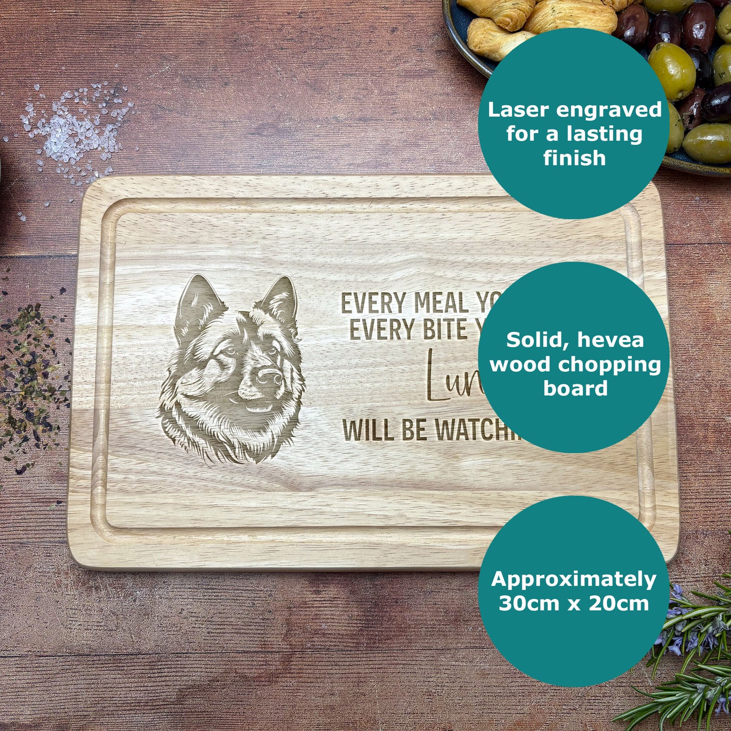 Akita Chopping Board, Personalised Dog Lover Gift, Every Meal You Make Board