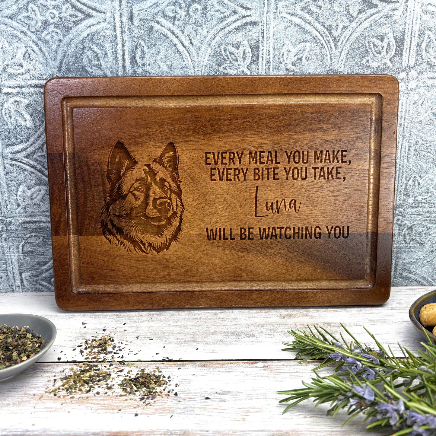 Akita Chopping Board, Personalised Dog Lover Gift, Every Meal You Make Board