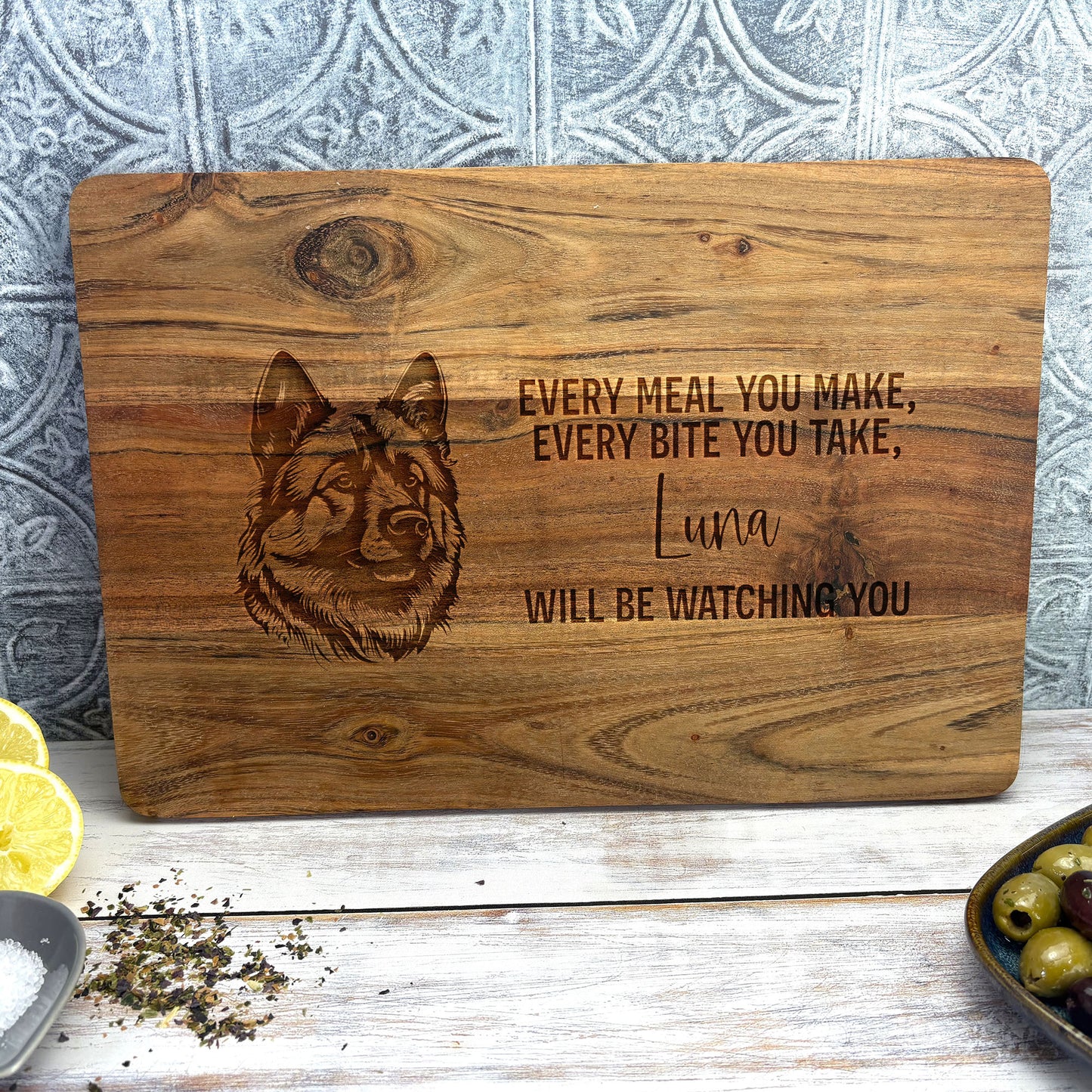 Akita Chopping Board, Personalised Dog Lover Gift, Every Meal You Make Board