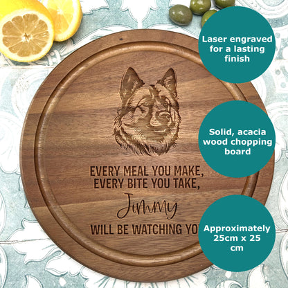 Akita Chopping Board, Personalised Dog Lover Gift, Every Meal You Make Board