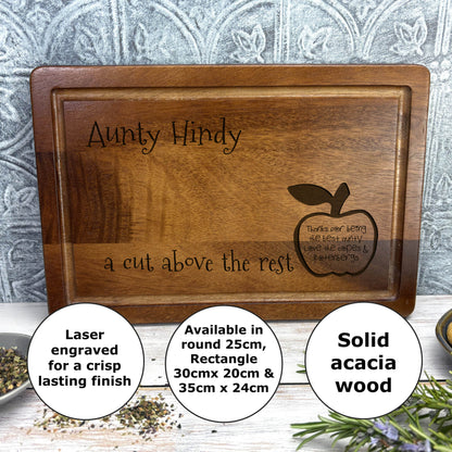 Teacher Chopping Board 'A Cut Above The Rest' Personalised End of Year Gift