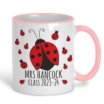 Ladybug Teacher Name Personalised Ceramic Mug