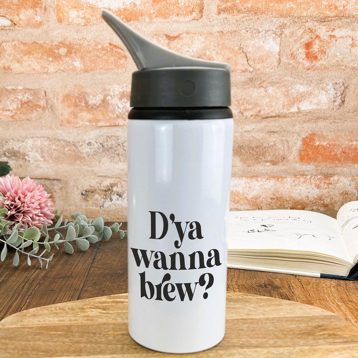 D'ya Wanna Brew Mancunian Quote - Personalised Water Bottle
