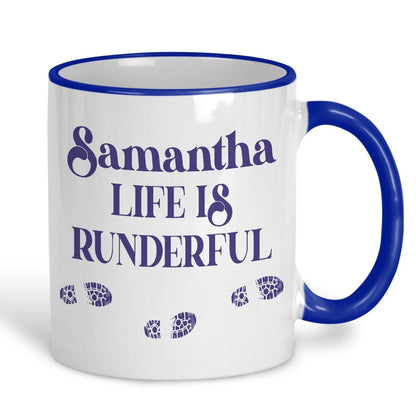 Life Is Runderful Running Runner Run Personalised Sport Mug Gift Active Fitness Marathon Hobby Race