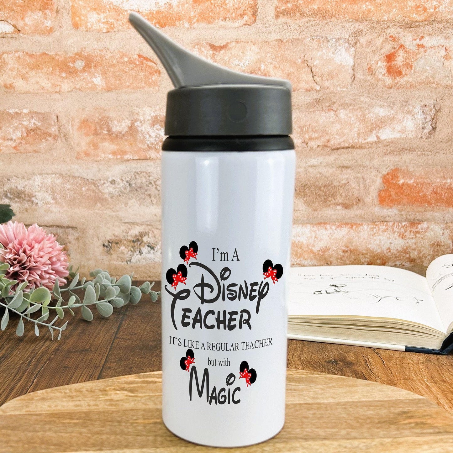 Disney Teacher With Magic Personalised Water Bottle Gift