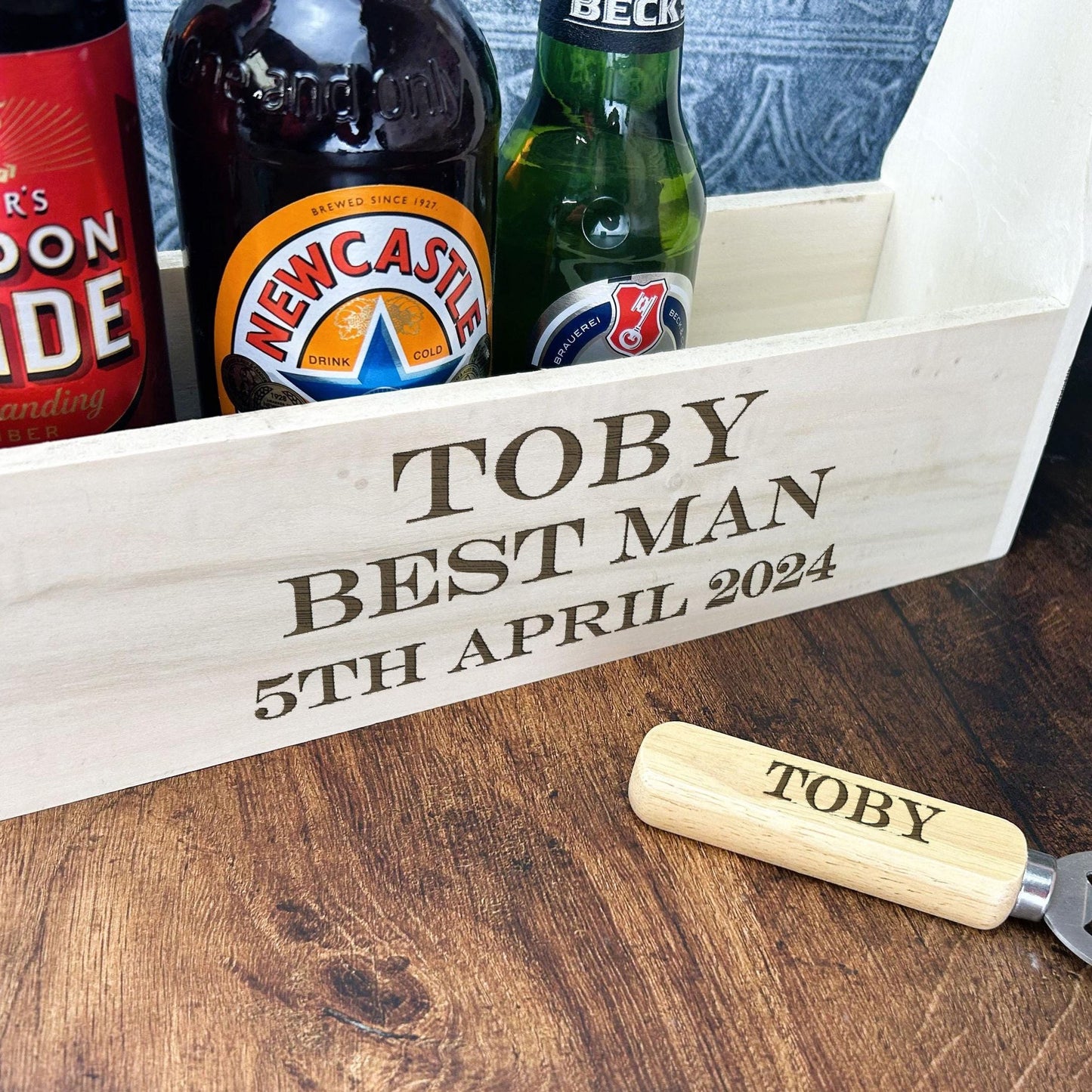 Best Man Beer Carrier - Personalised Ask Gift - Wedding Groom - Groomsman - Usher - Ring Bearer