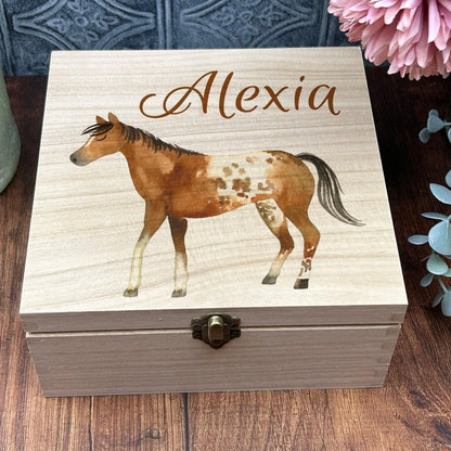 Horse Box Rosette Storage Memory Box - Personalised Horse Rider Gift