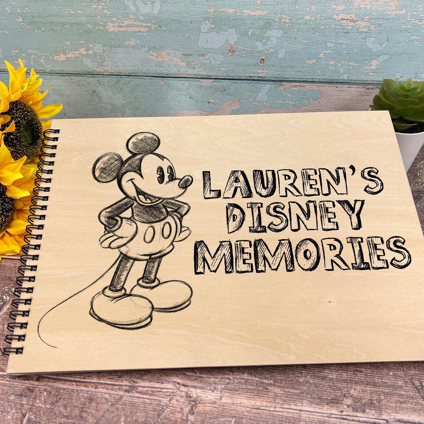 Disney Memories Sketch - Personalised Memory Photo Book - Disneyland Disneyworld Autographs