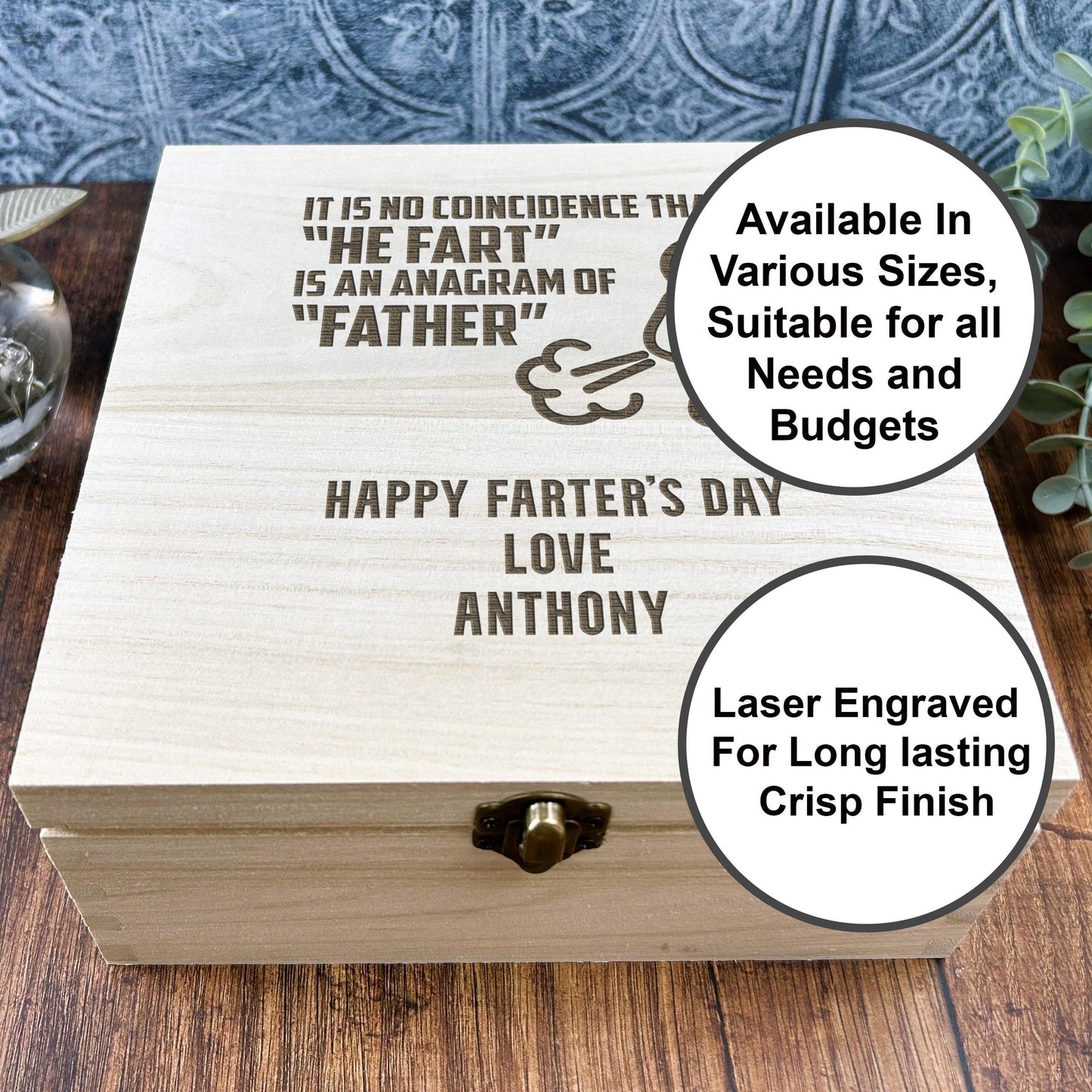 a wooden box with a quote on it