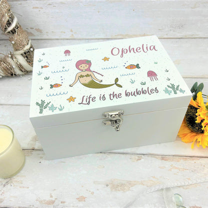 Mermaid Children's Memory / Trinket / Toy Box -  Personalised Gift