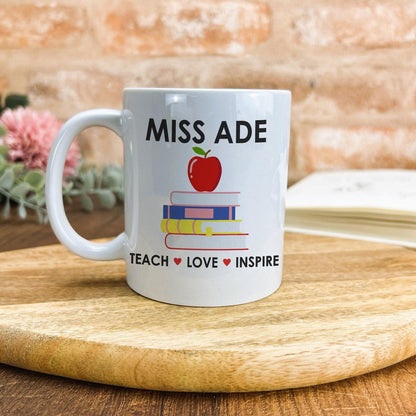 Teach Love Inspire Teacher Personalised Ceramic Mug