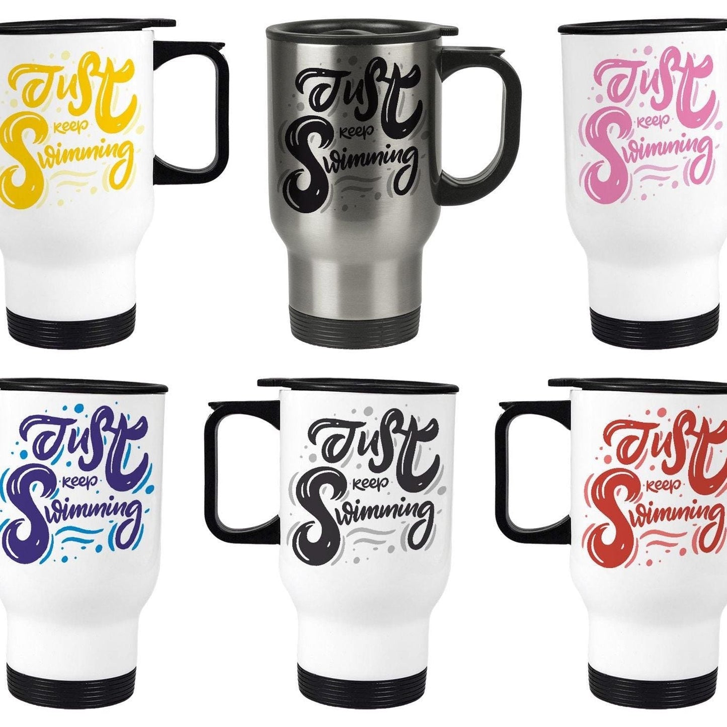 Just Keep Swimming Gala Personalised Travel Mug Swimmer Gift