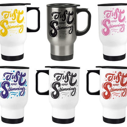 Just Keep Swimming Gala Personalised Travel Mug Swimmer Gift