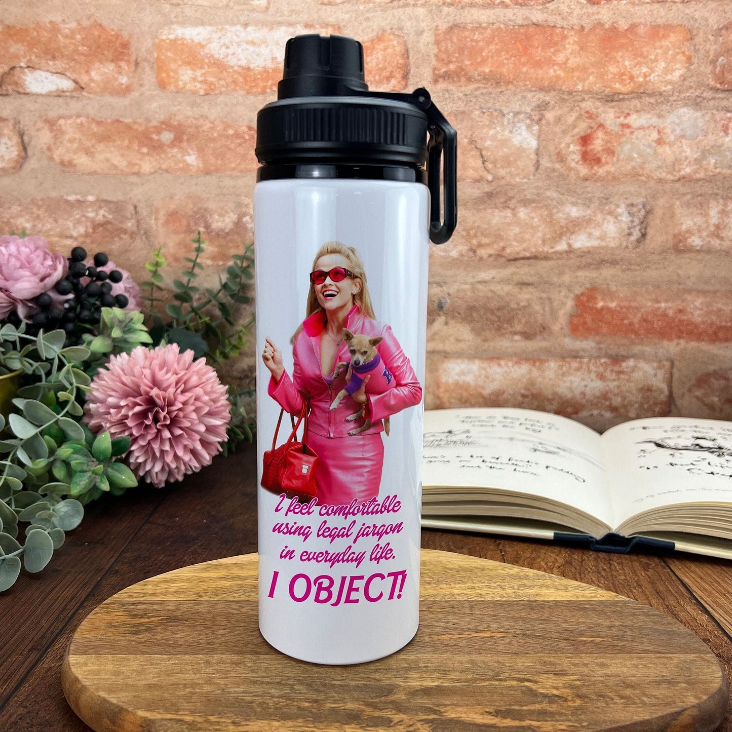 Legally Blonde Elle Woods Law Student I Object Y2K Movie Film Quote Poster Water Bottle Screw Cap Gift