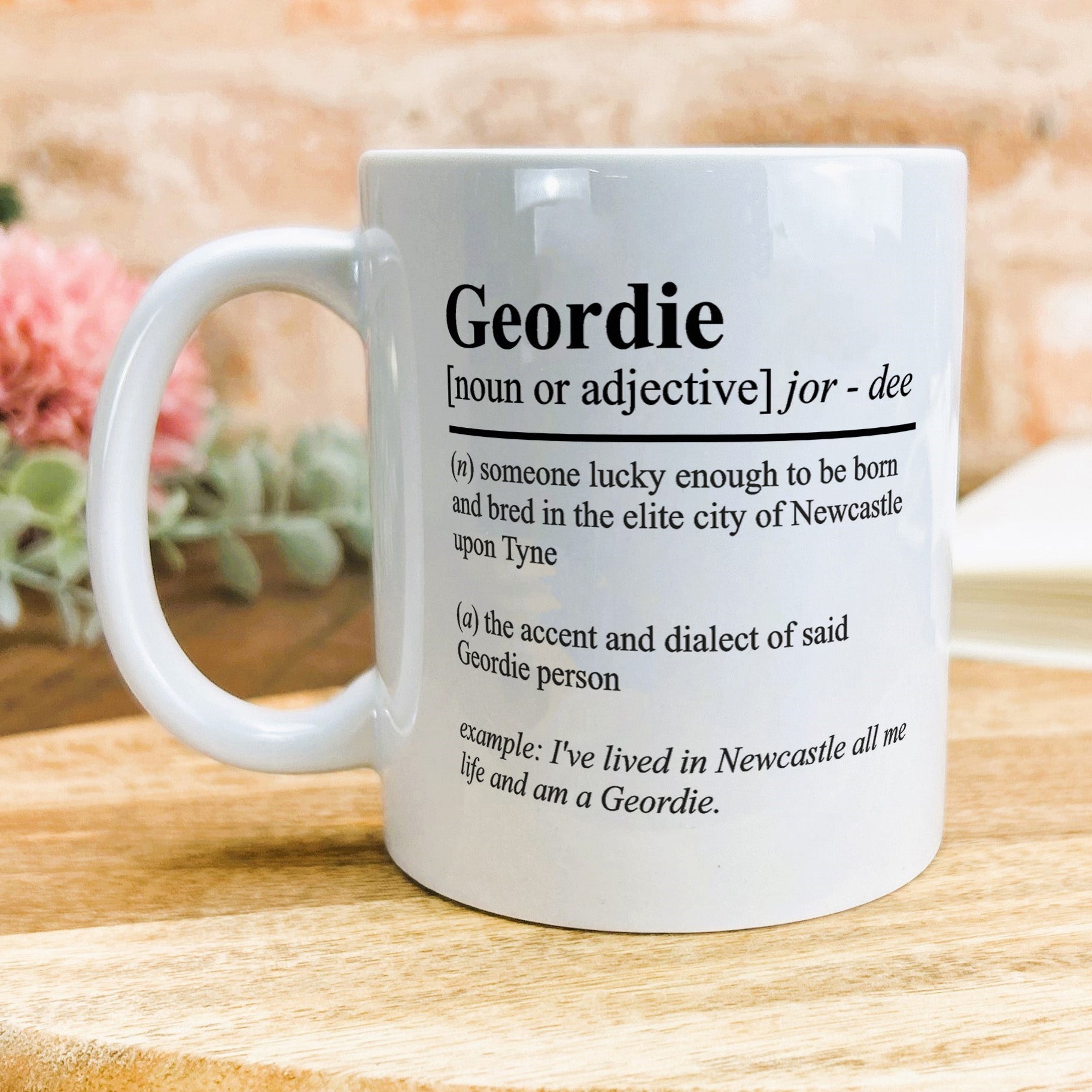 a white coffee mug with a poem on it
