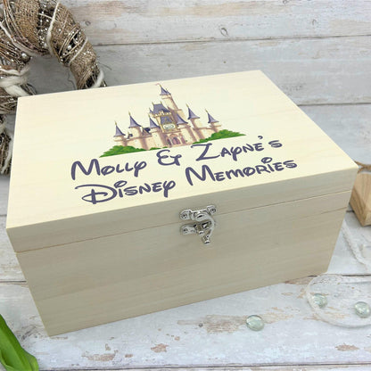 Disney Castle Disneyland Disneyworld Personalised Memory Box