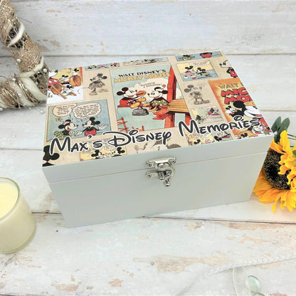 Disney Comic Personalised Memory Storage Box - Vintage Retro Design - Personalised Gift