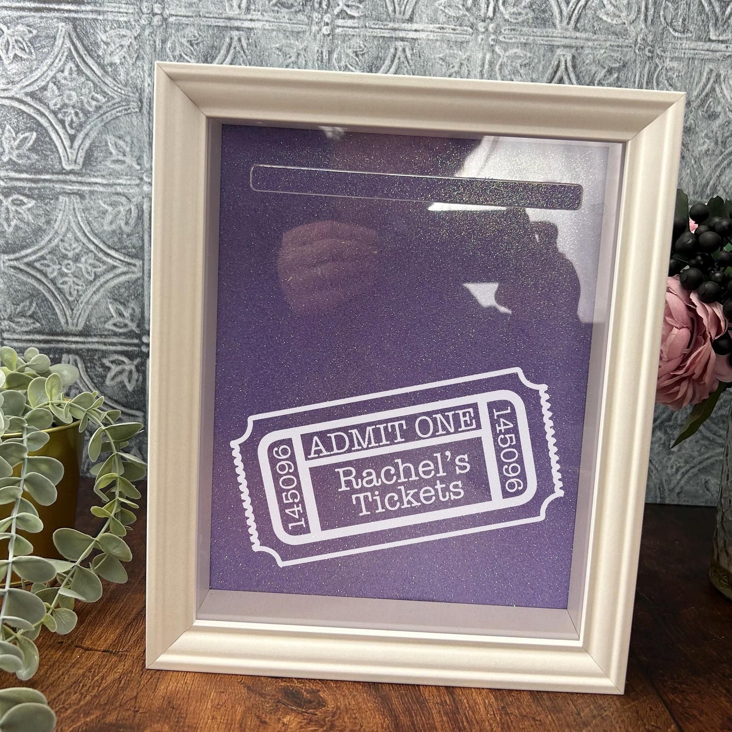 Ticket Box Keepsake - Personalised Frame Memory Box Gift - Concerts Football