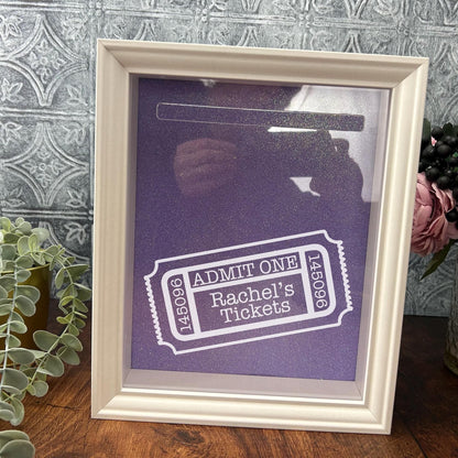 Ticket Box Keepsake - Personalised Frame Memory Box Gift - Concerts Football