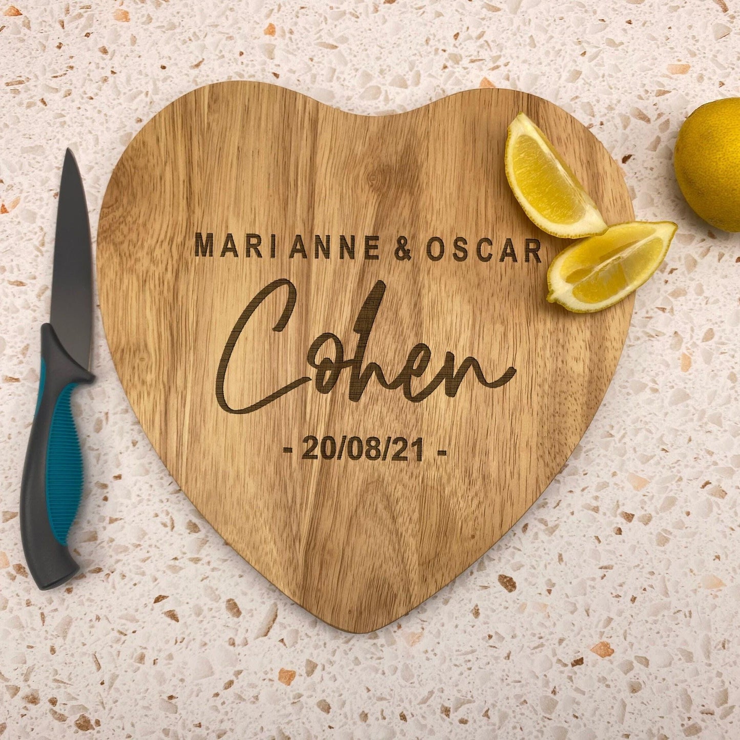 Names Personalised Engraved Chopping Board - Wedding Gift
