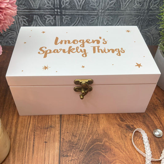 Sparkly Things Personalised Jewellery Trinkets Box - Birthday Gift