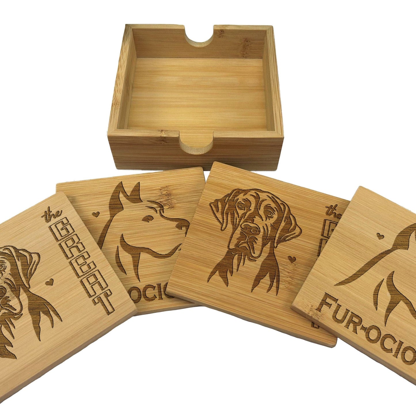 Great Dane Dog Engraved Bamboo Coaster Set New Home Décor House Warming Gift Christmas Gift Birthday Present Secret Santa
