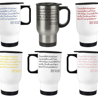 Stevie Wonder Higher Ground Music Lyrics Travel Mug Personalised Gift