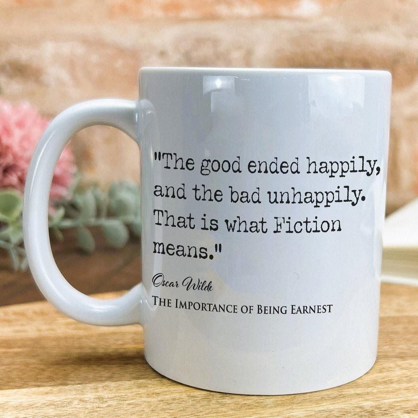Importance of Being Earnest Oscar Wilde Book Quote "What Fiction Means" Classic Literature Mug