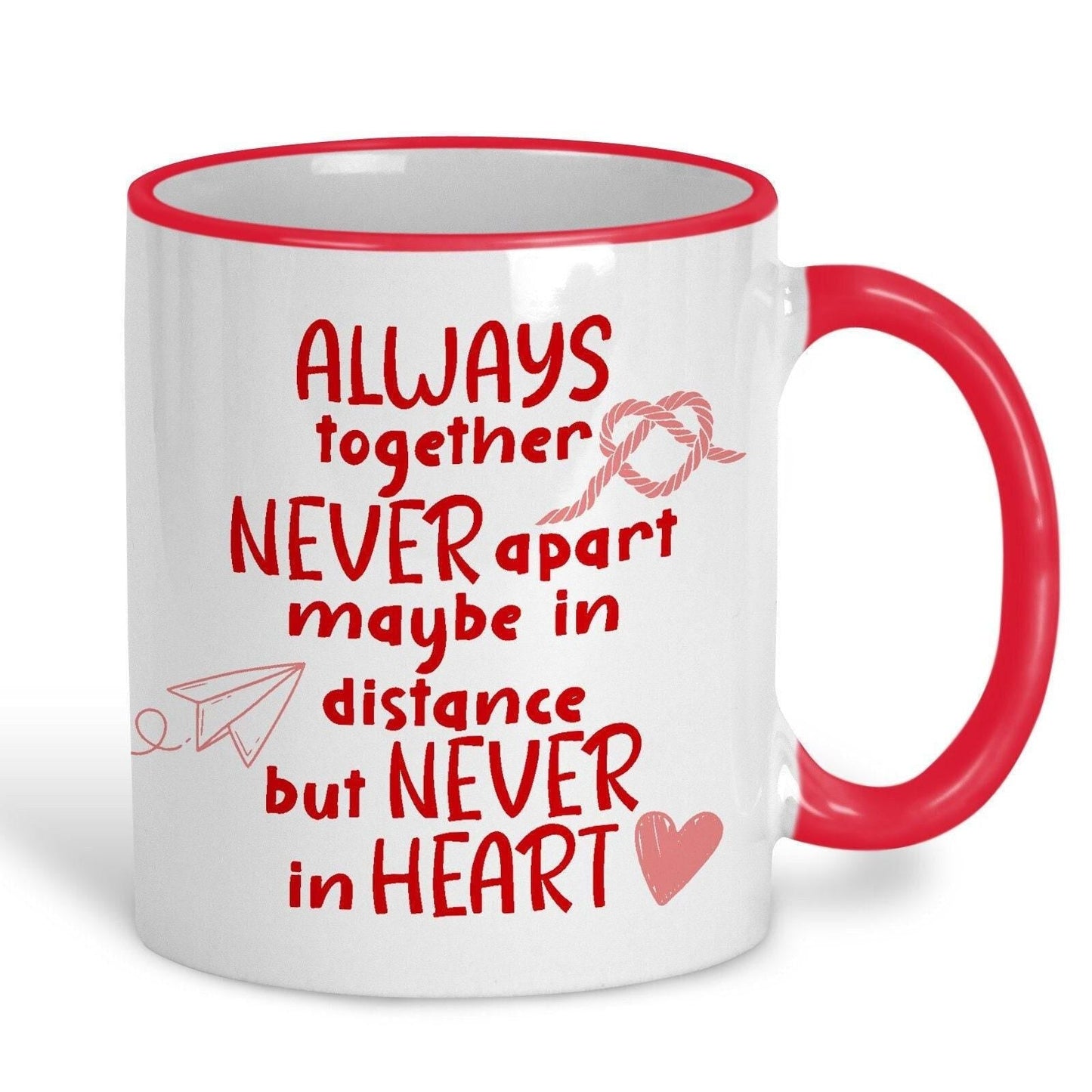 Always Together Never Apart Long Distance Personalised Mug