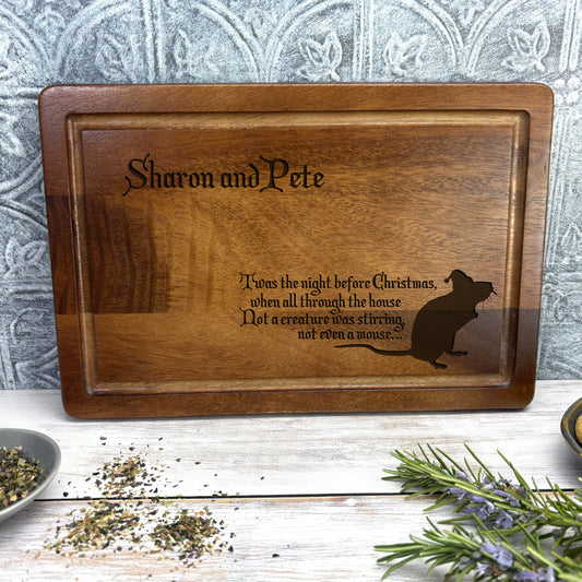 Night Before Christmas Mouse Chopping Board Personalised Gift