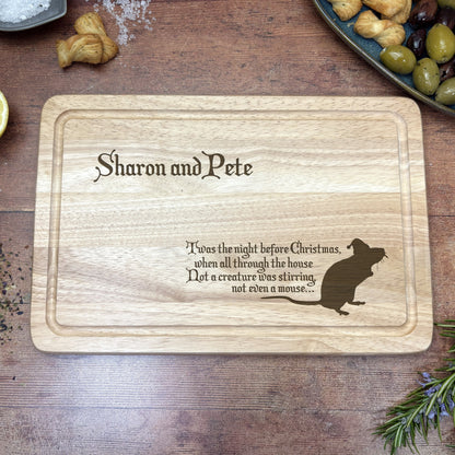 Night Before Christmas Mouse Chopping Board Personalised Gift