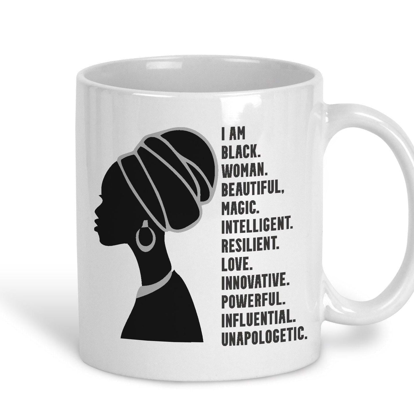 I Am Black Woman Beautiful Afro Hair Personalised Mug