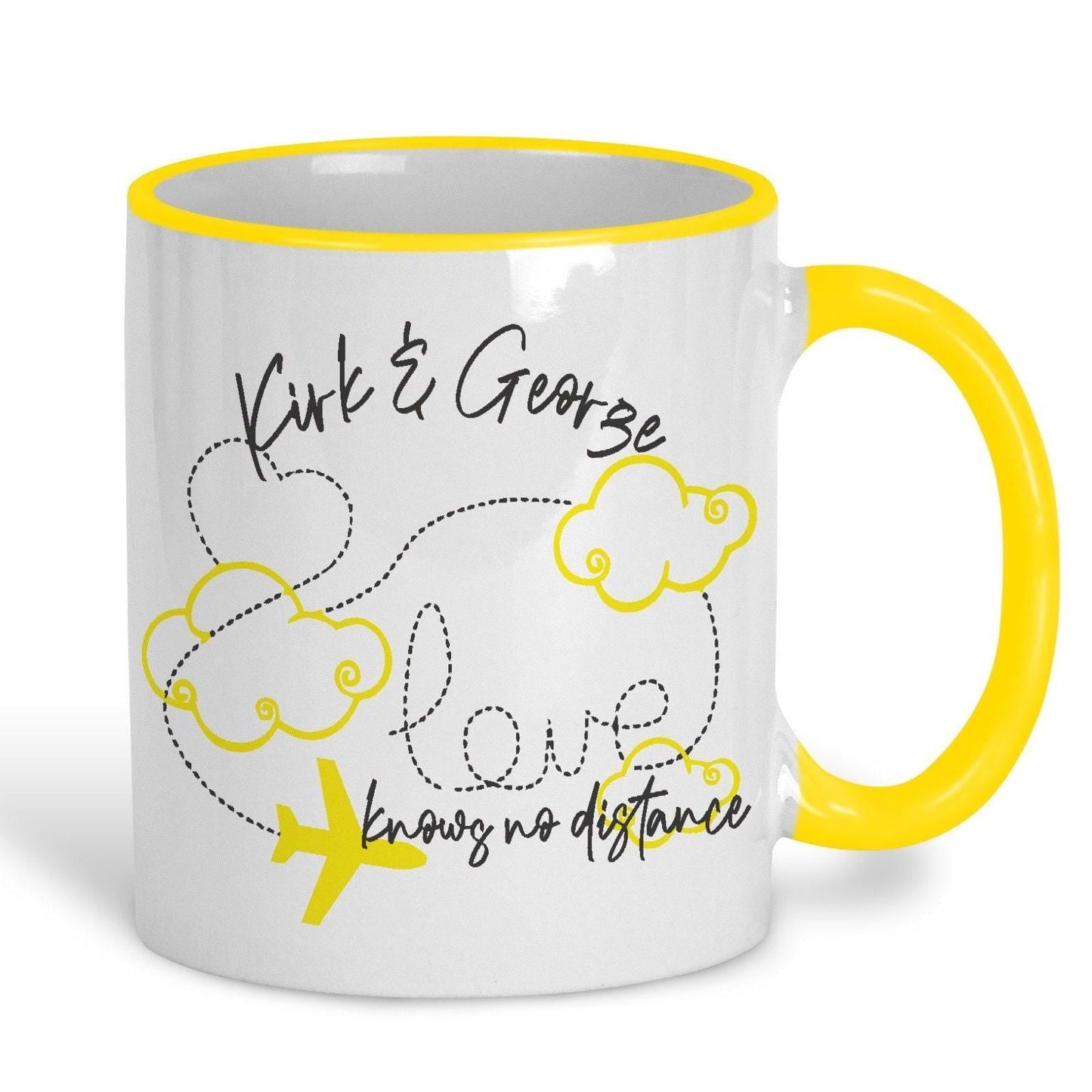 Love Knows No Distance Long Distance Personalised Ceramic Mug