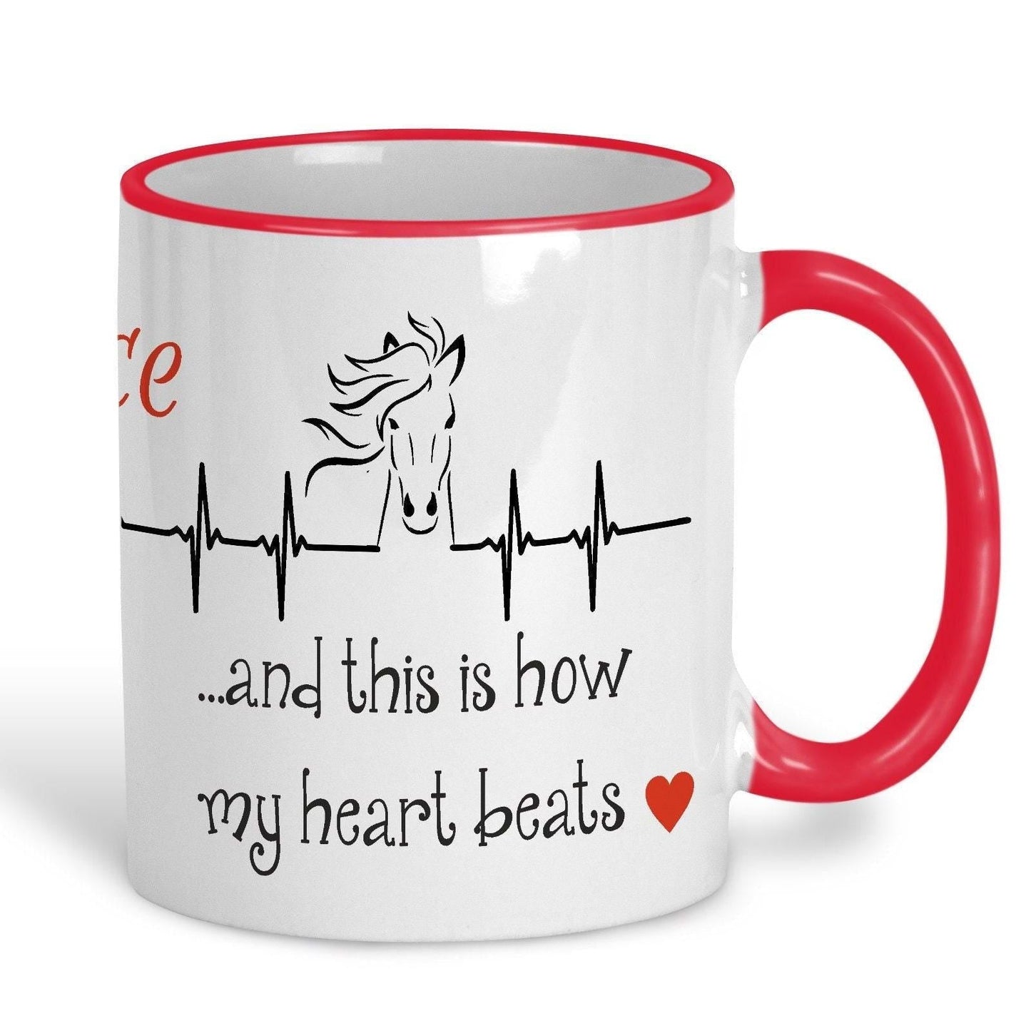 Horse This Is How My Heart Beats Riding Personalised Ceramic Mug