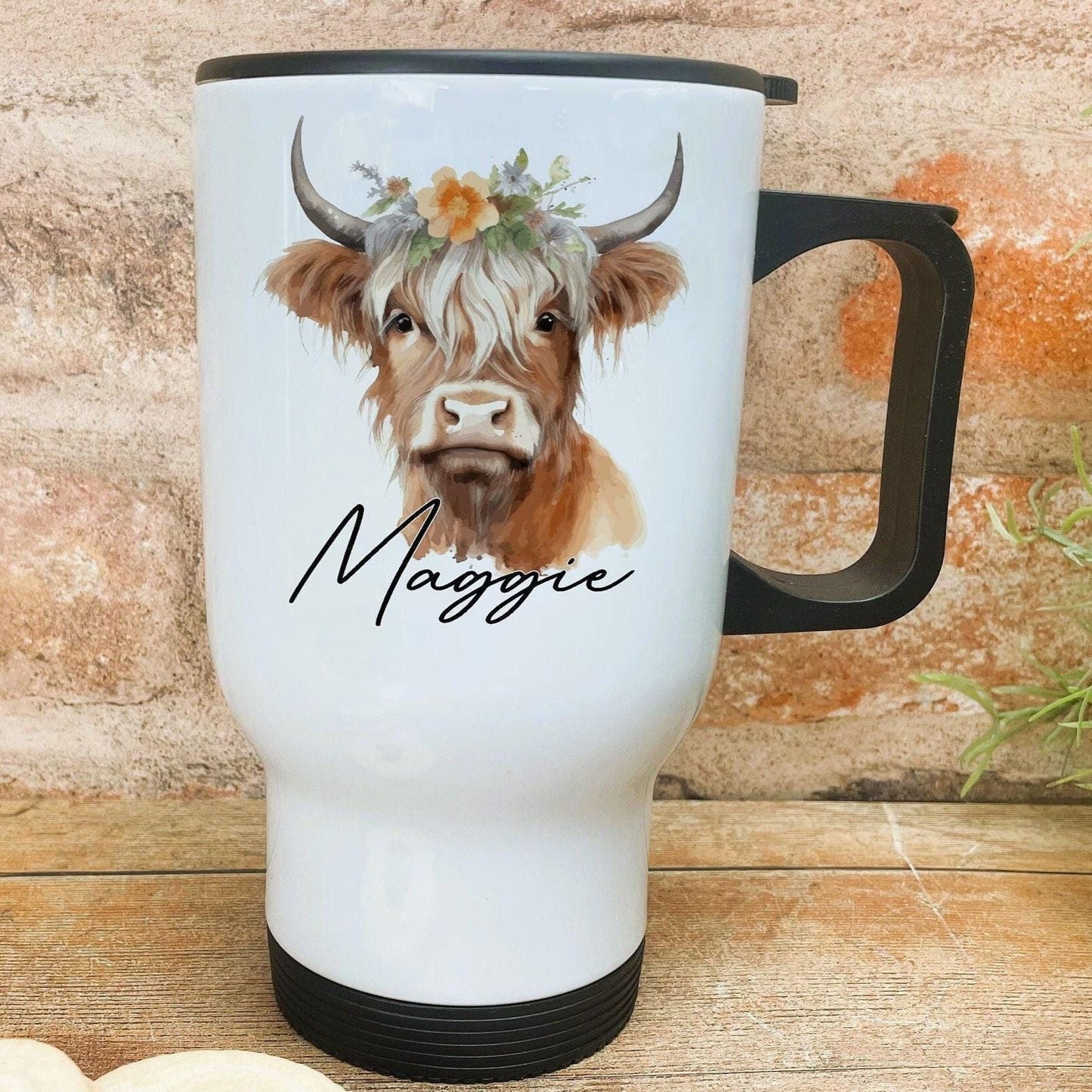 Highland Cow - Scotland Scottish Dialect - Personalised Travel Mug