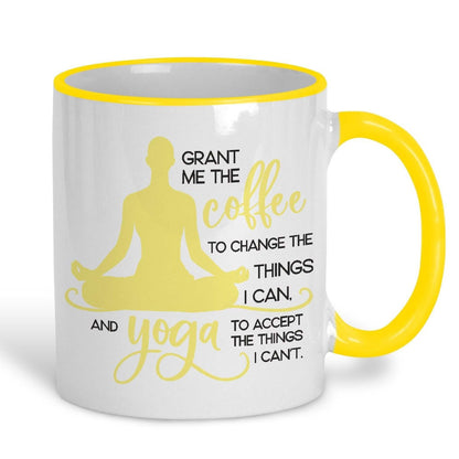 Grant Me Coffee and Yoga Acceptance Change Personalised Ceramic Mug