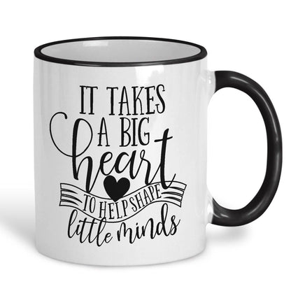 It takes a big heart Teacher Personalised Message End of School Gift Mug