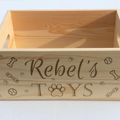 Dog Toy Crate Storage Pet Toys Present Gift Personalised Home Puppy Supplies