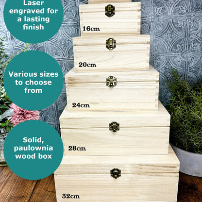 Medal Storage Wooden Box Colour Printed Sports Person Personalised Gift