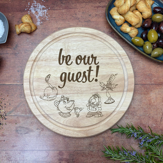 Beauty and the Beast Disney Movie Be Our Guest Chopping Board Cooking Gift Present Kitchen Decor HousewarmingChristmas Gift Birthday Present
