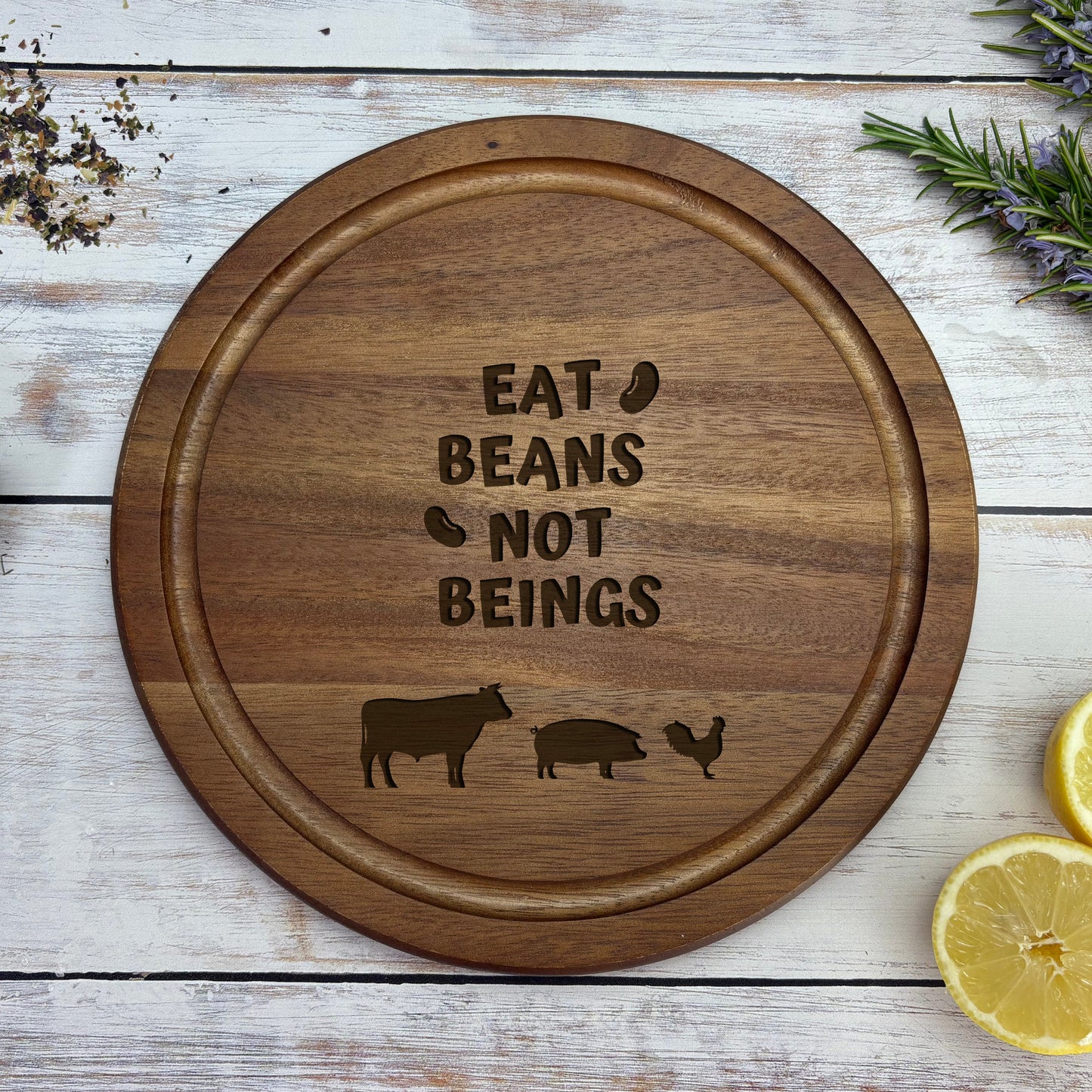 Eat Beans Not Beings Vegetarian Funny Chopping Board Cooking Kitchen Decor Housewarming Veggie Veganism Plant Based Christmas Birthday Gift