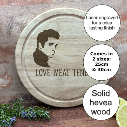 Elvis Love Meat Tender Funny Chopping Board Engraved Home Decor Cooking Kitchen Christmas Gift Birthday Present