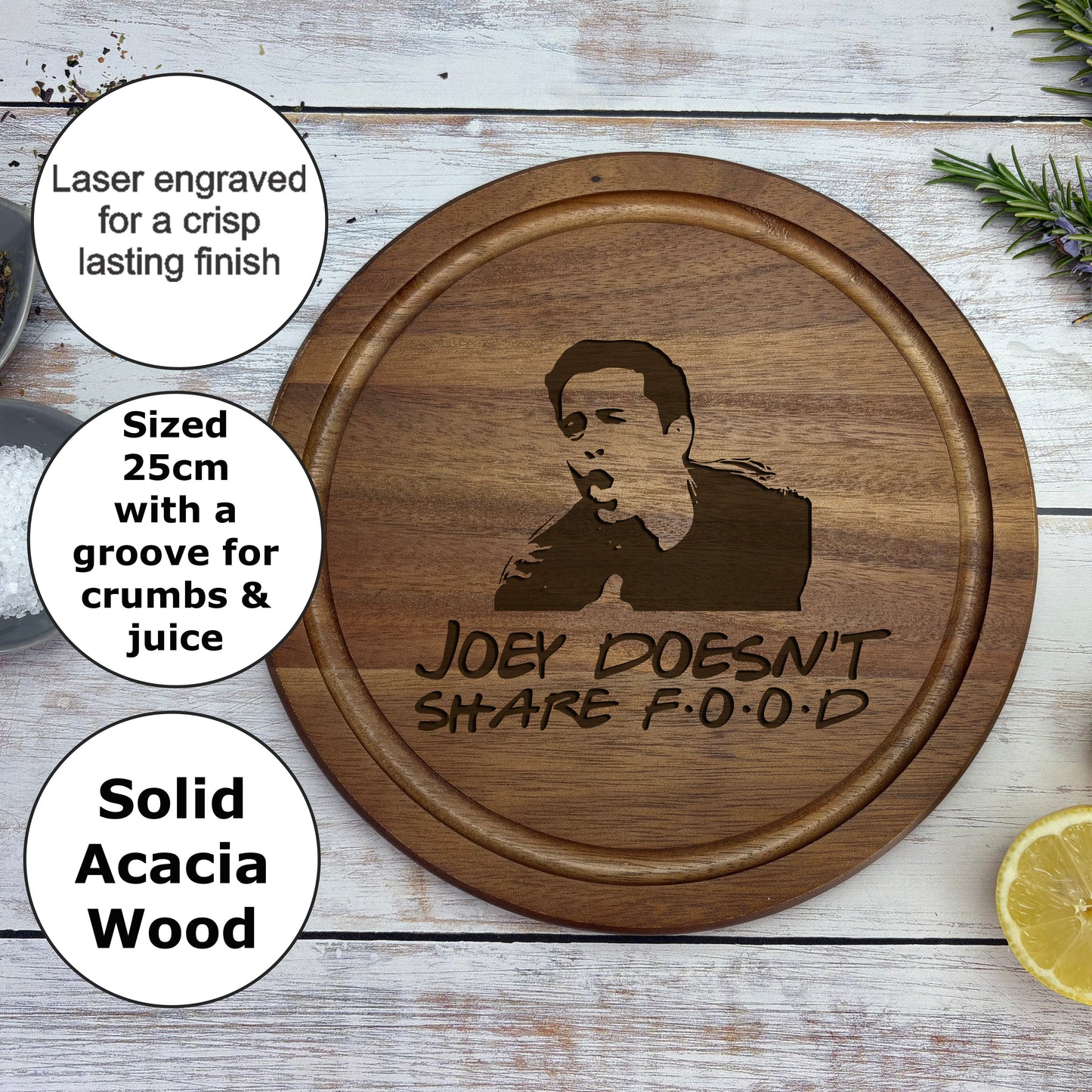 Friends Joey Doesn't Share Food Chopping Board Funny Cooking Gift Present Kitchen Decor Housewarming Christmas Gift Birthday Present