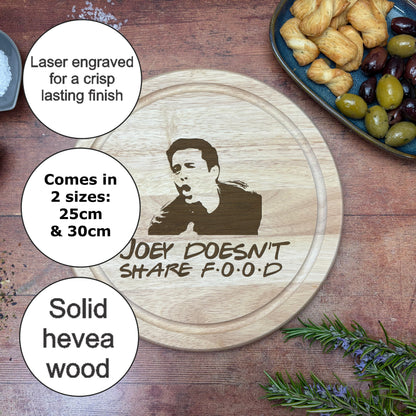 Friends Joey Doesn't Share Food Chopping Board Funny Cooking Gift Present Kitchen Decor Housewarming Christmas Gift Birthday Present