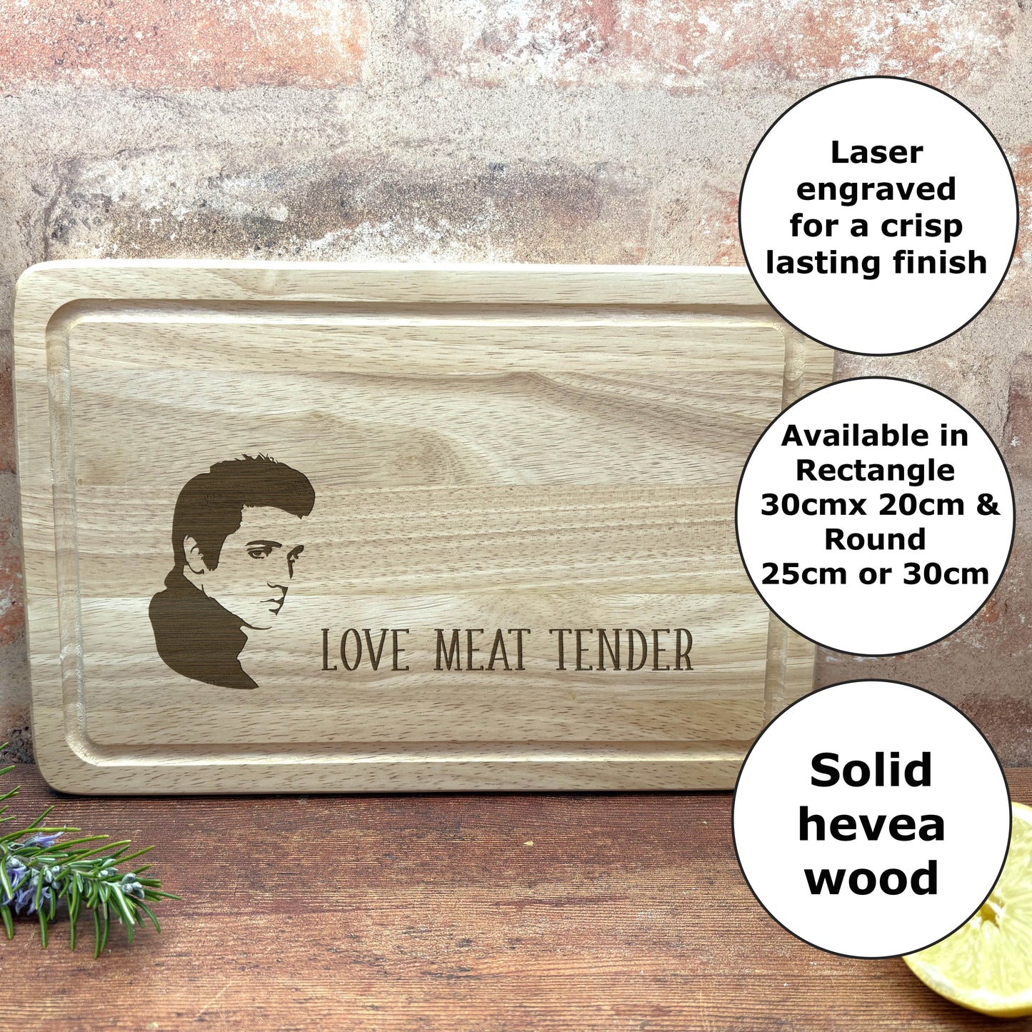 Elvis Love Meat Tender Funny Chopping Board Engraved Home Decor Cooking Kitchen Christmas Gift Birthday Present