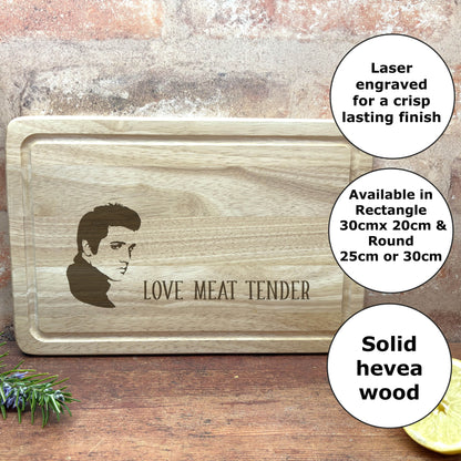 Elvis Love Meat Tender Funny Chopping Board Engraved Home Decor Cooking Kitchen Christmas Gift Birthday Present