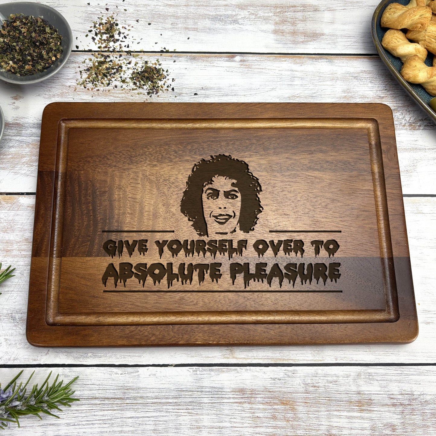 Rocky Horror Picture Show Absolute Pleasure Engraved Wooden Chopping Board Funny Cooking Kitchen Decor Housewarming Christmas Gift Present