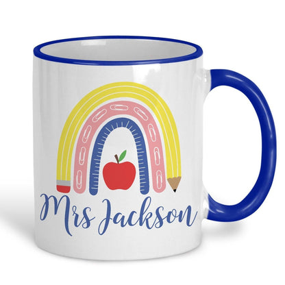 Teacher Rainbow Personalised Ceramic Mug