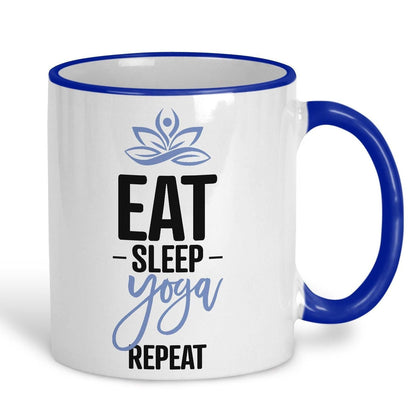 Eat Sleep Yoga Repeat White Personalised Coffee Tea Mug