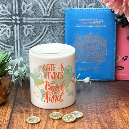 Travel Fund Mountains Design Money Box - Adventure Gift - Personalised Gap Year Savings